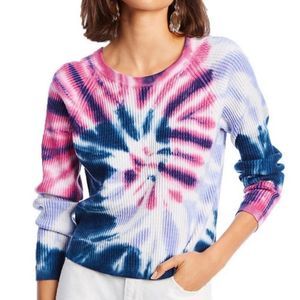 LINI WOMENS HAILEY TIE-DYE RIBBED KNIT SWEATER